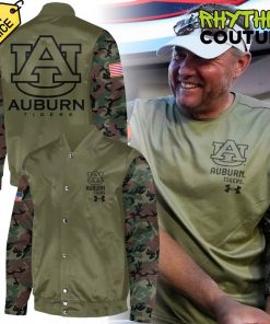 Auburn Tigers Military Appreciation Green Camo Bomber Jacket