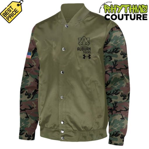 Auburn Tigers Military Appreciation Green Camo Bomber Jacket