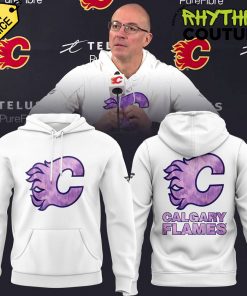 Calgary Flames Coach Ryan Huska Hockey Fight Cancer Hoodie