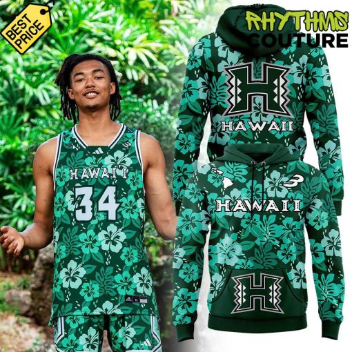 Hawaii Rainbow Warriors Basketball Green Hoodie