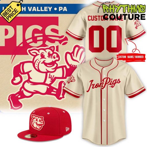 Lehigh Valley IronPigs 50s Style Fauxback Baseball Jersey