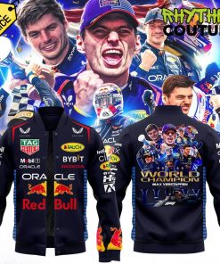 Max Verstappen World Champion 2024 4X World Champions Button Baseball Jacket