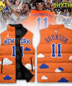 New York Knicks x Jalen Brunson Cloudy Orange Sleeveless Puffer Down Jacket