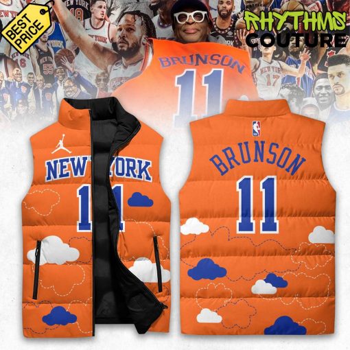 New York Knicks x Jalen Brunson Cloudy Orange Sleeveless Puffer Down Jacket