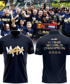 Red Bull Racing 2024 World Champion Winner Max Verstappen Polo Shirt