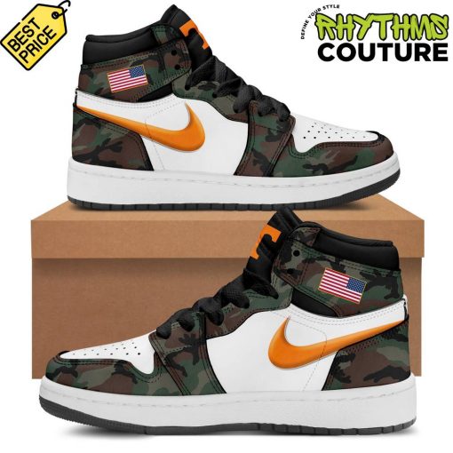 Tennessee Volunteers Salute To Service Green Camo Air Jordan 1 Shoes