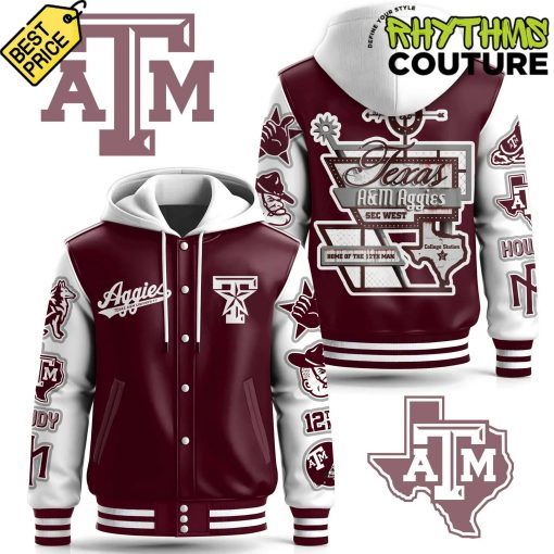 Texas A&M Aggies SEC West Hooded Baseball Jacket