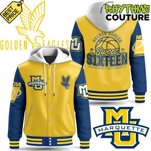 Marquette Golden Eagles 2024 Sweet Sixteen NCAA Division Hooded Baseball Jacket