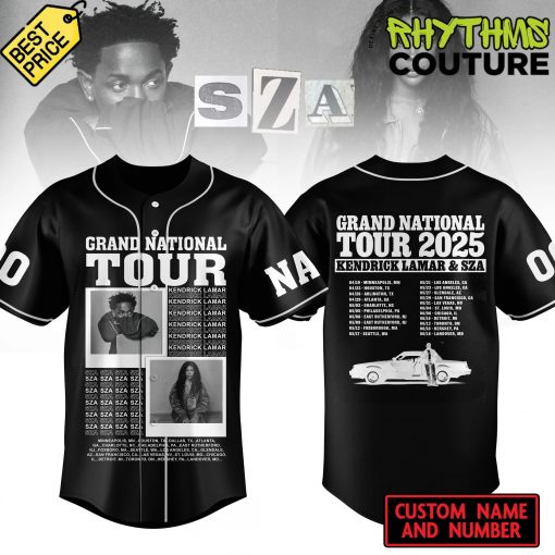 Kendrick Lamar x SZA Grand National Tour 2024 Baseball Jersey