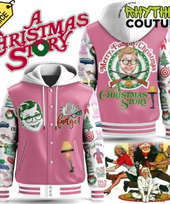 A Christmas Story Pink Hooded Baseball Jacket