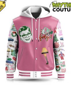 A Christmas Story Pink Hooded Baseball Jacket