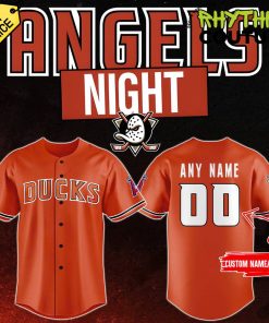 Anaheim Ducks x 2024 Angels Day Orange Baseball Jersey