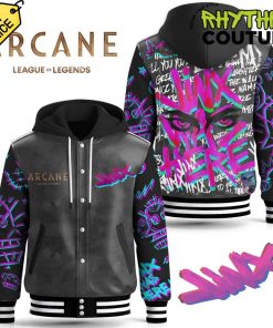 Arcane LOL Jinx Special Edition Hooded Baseball Jacket