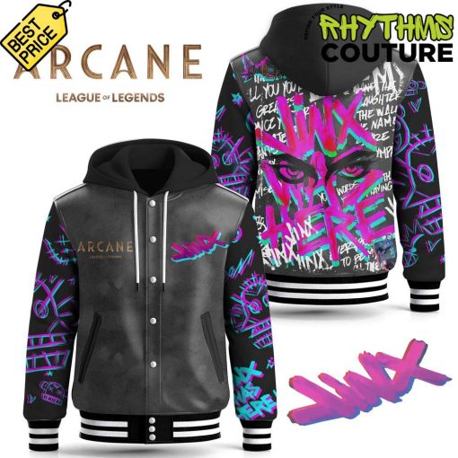 Arcane LOL Jinx Special Edition Hooded Baseball Jacket