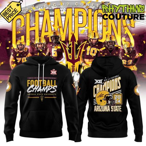 Arizona State Sun Devils 2024 Big 12 Champions Black Hoodie