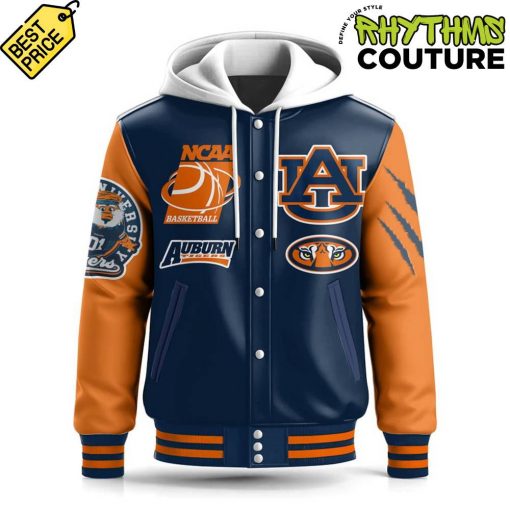 Auburn Tigers Basketball Champions 2024 Hooded Baseball Jacket