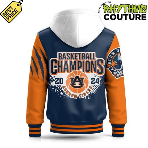 Auburn Tigers Basketball Champions 2024 Hooded Baseball Jacket