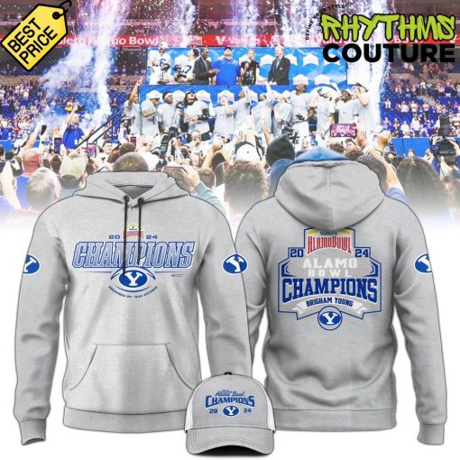 BYU Cougars Alamo Bowl Champions Grey Hoodie