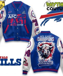 Buffalo Bills 2024 AFC East Champions Bills Mafia Baseball Jacket