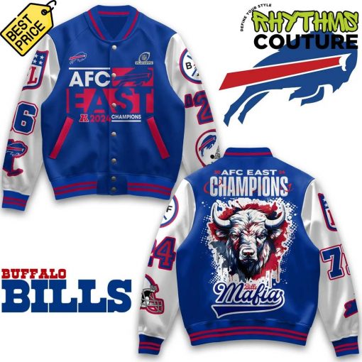 Buffalo Bills 2024 AFC East Champions Bills Mafia Baseball Jacket