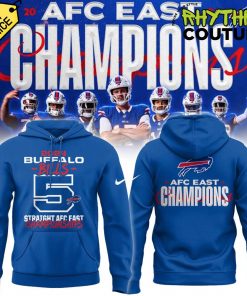 Buffalo Bills 5 Straight AFC East Champions Blue Hoodie