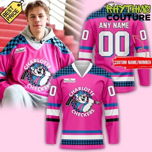 Charlotte Checkers Neon Night Special Edition Hockey Jersey