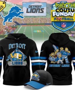 Detroit Lions 2024 Simpson Funday Football Special Edition Black Hoodie