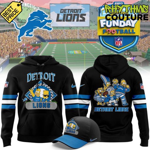 Detroit Lions 2024 Simpson Funday Football Special Edition Black Hoodie