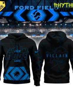 Detroit Lions Back In Black Dark Mode Hoodie