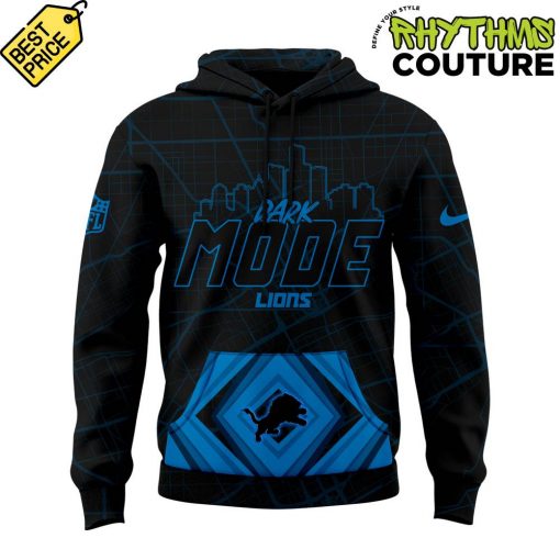 Detroit Lions Back In Black Dark Mode Hoodie