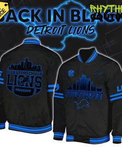 Detroit Lions Back In Black Special Edition Baseball Jacket