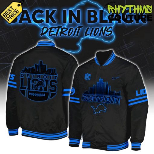 Detroit Lions Back In Black Special Edition Baseball Jacket