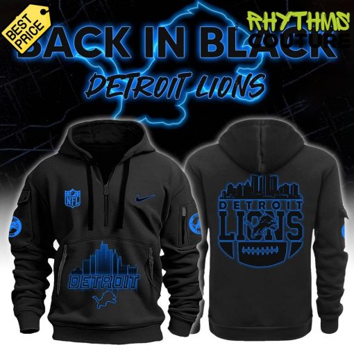 Detroit Lions Back In Black Special Edition Quarter Zip Hoodie