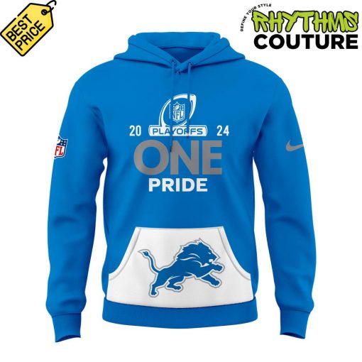 Detroit Lions Play Offs 2024 One Pride Blue Hoodie