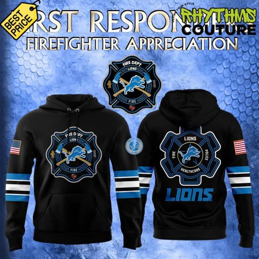 Detroit Lions x 2024 Firefighter Appreciation Night Black Hoodie