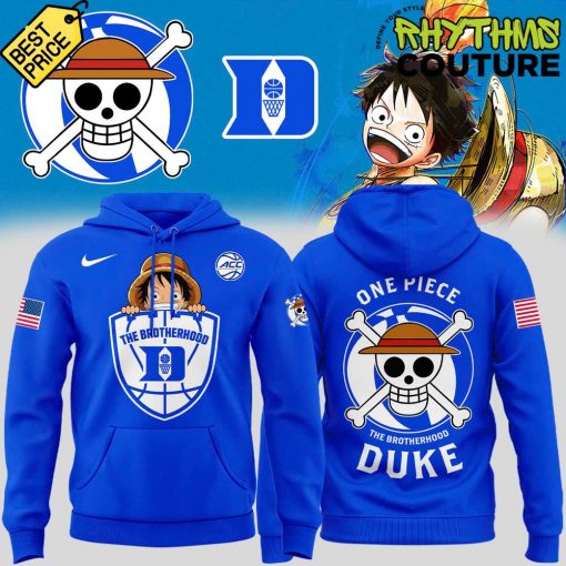 Duke Blue Devils Basketball x One Piece Night Blue Hoodie