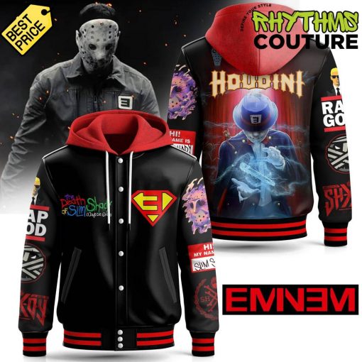 Eminem Houdini The Death of Slim Shady Hooded Baseball Jacket