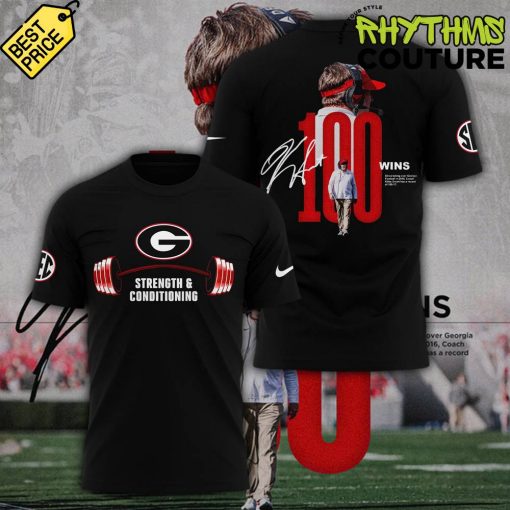 Georgia Bulldogs 100 Wins Strength and Conditioning Tee