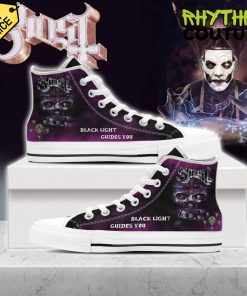 Ghost Band Black Light Guides You High Top Canvas Shoes