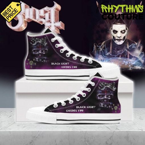 Ghost Band Black Light Guides You High Top Canvas Shoes