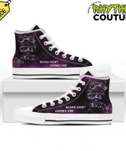 Ghost Band Black Light Guides You High Top Canvas Shoes