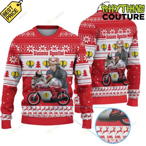 Giacomo Agostini Red Ugly Christmas Sweater