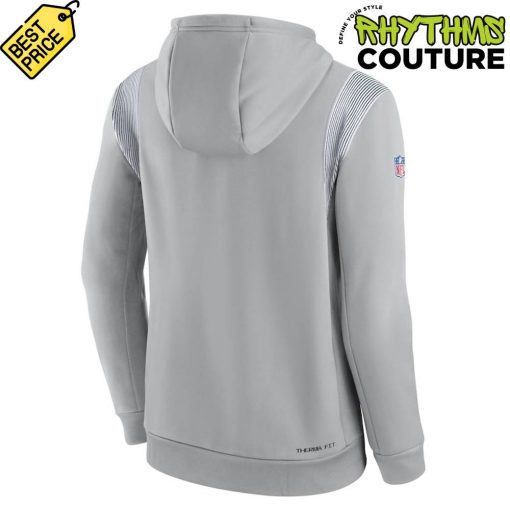 Green Bay Packers Sideline Athletic Stack Performance Grey Hoodie