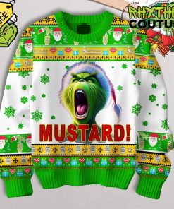 Grinch Mustard Ugly Christmas Sweater