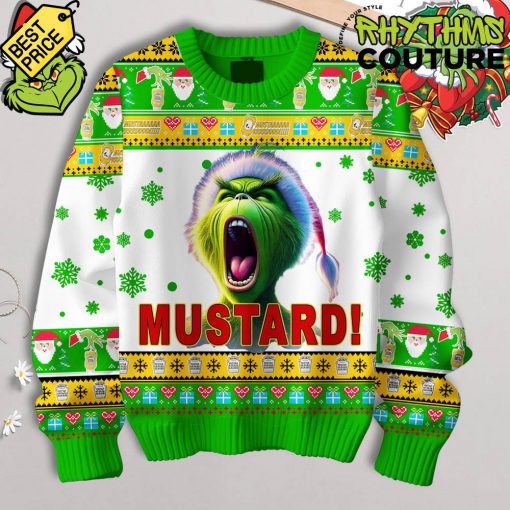 Grinch Mustard Ugly Christmas Sweater