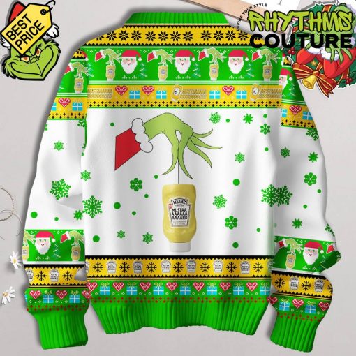 Grinch Mustard Ugly Christmas Sweater