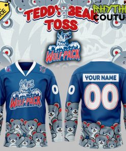 Hartford Wolf Pack x Teddy Bear Toss AHL Special Edition Blue Hockey Jersey