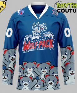 Hartford Wolf Pack x Teddy Bear Toss AHL Special Edition Blue Hockey Jersey