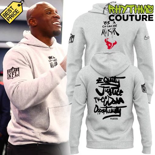 Houston Texans Be A Change Maker NFL Grey Hoodie