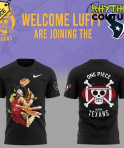 Houston Texans x Luffy One Piece Black Tee